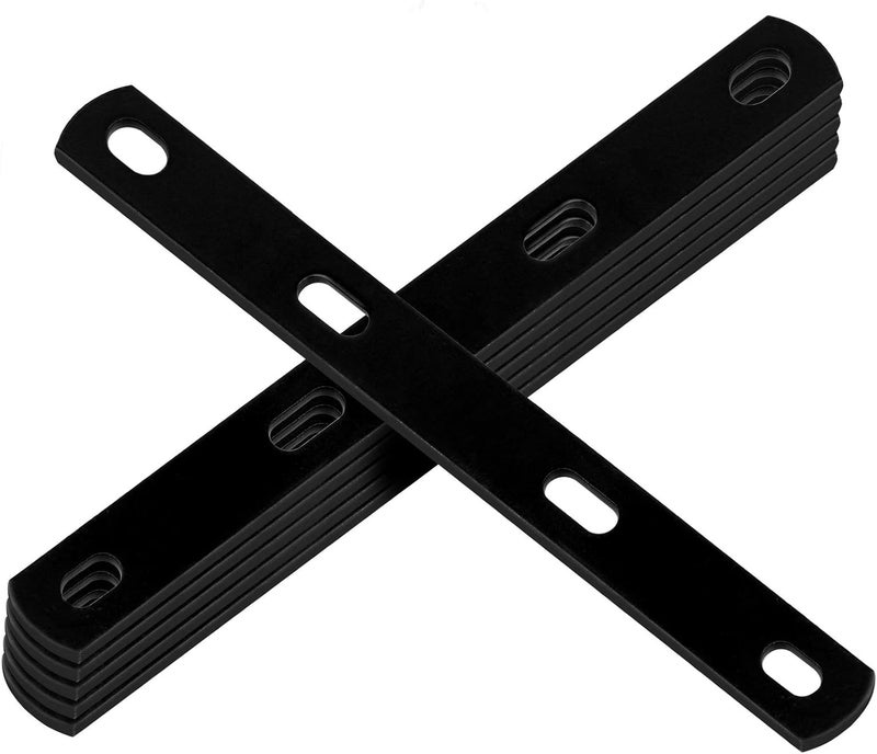 eoere 6 PCS Black 12" Mending Plate, Steel Straps Straight Repair Flat Plate, Heavy Duty Farmhouse Woodworking Metal Brace, 8 Gauge Thick, Max. Load 110 lb - Image 1